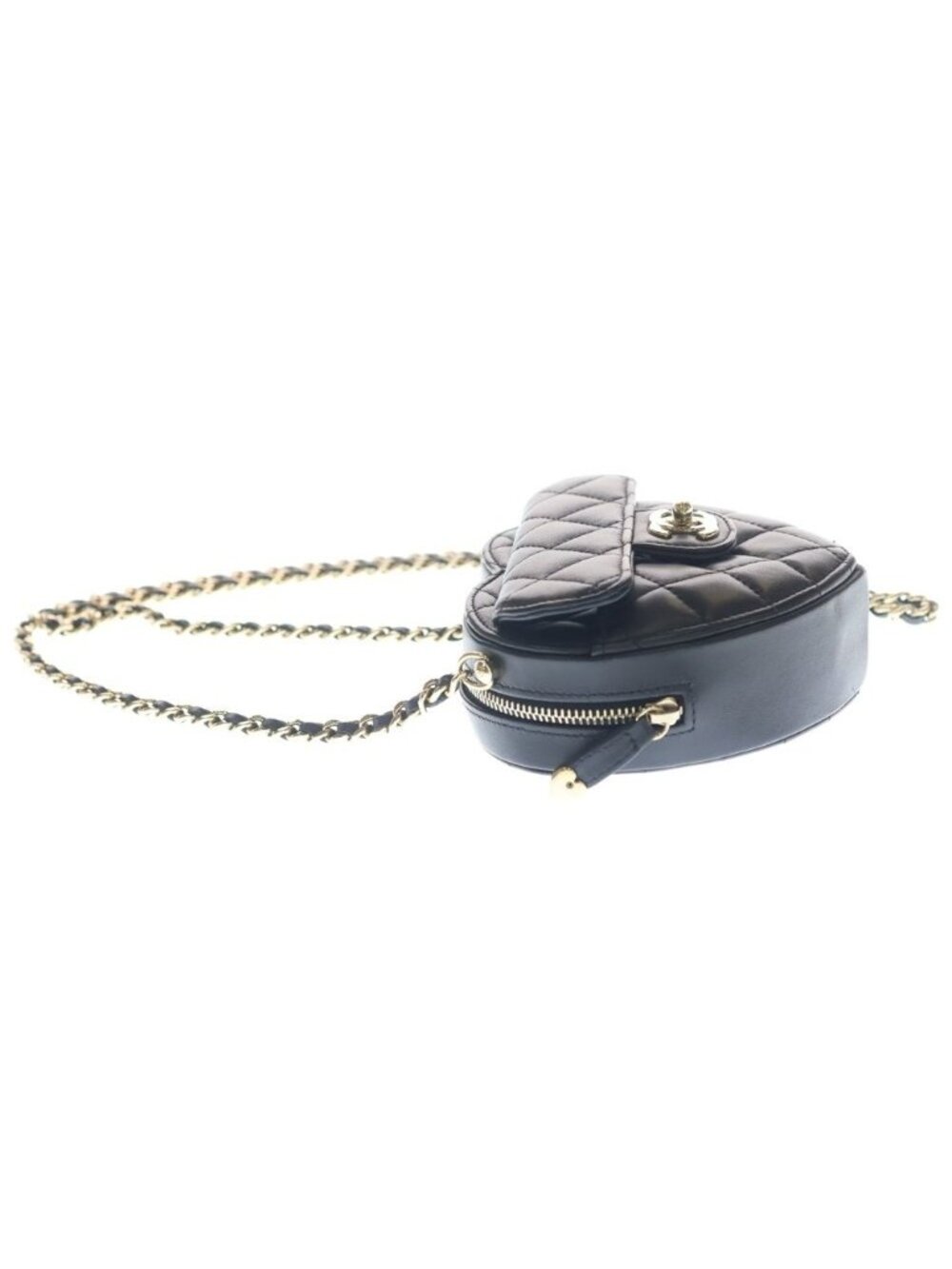 Chanel Heart Chain Shoulder Bag Black Lambskin Gold - Picture 3 of 6
